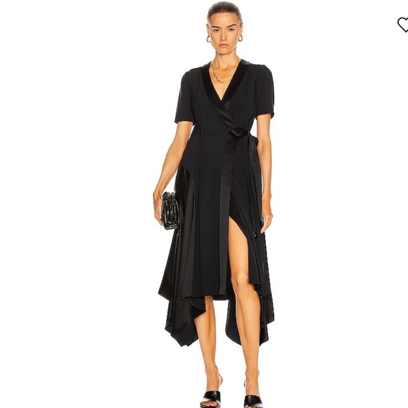 LOEWE asymmetric wrap dress. Size 36. Black - Picture 3 of 10